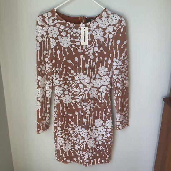 CBR Chic/Boutique/Rose NWT Beaded Sequined Naked Dress, Small Taylor Swift vibes - Picture 2 of 14